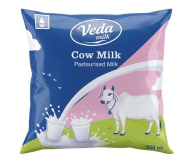 Fresh cow milk bottle by Veda Milk — farm sourced daily