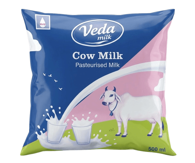 Fresh cow milk bottle by Veda Milk — farm sourced daily