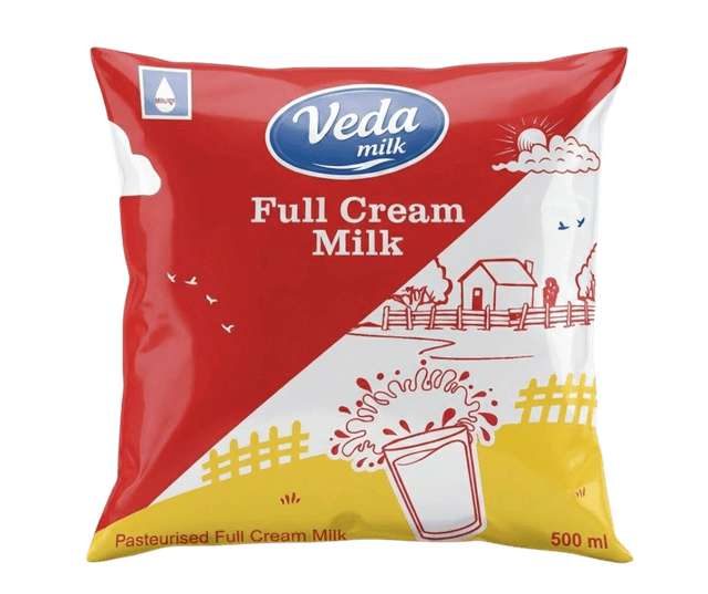 Full cream milk packet by Veda Milk — rich and creamy